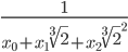 \frac{1}{x_{0}+x_{1}\sqrt[3]{2}+x_{2}\sqrt[3]{2}^{2}}